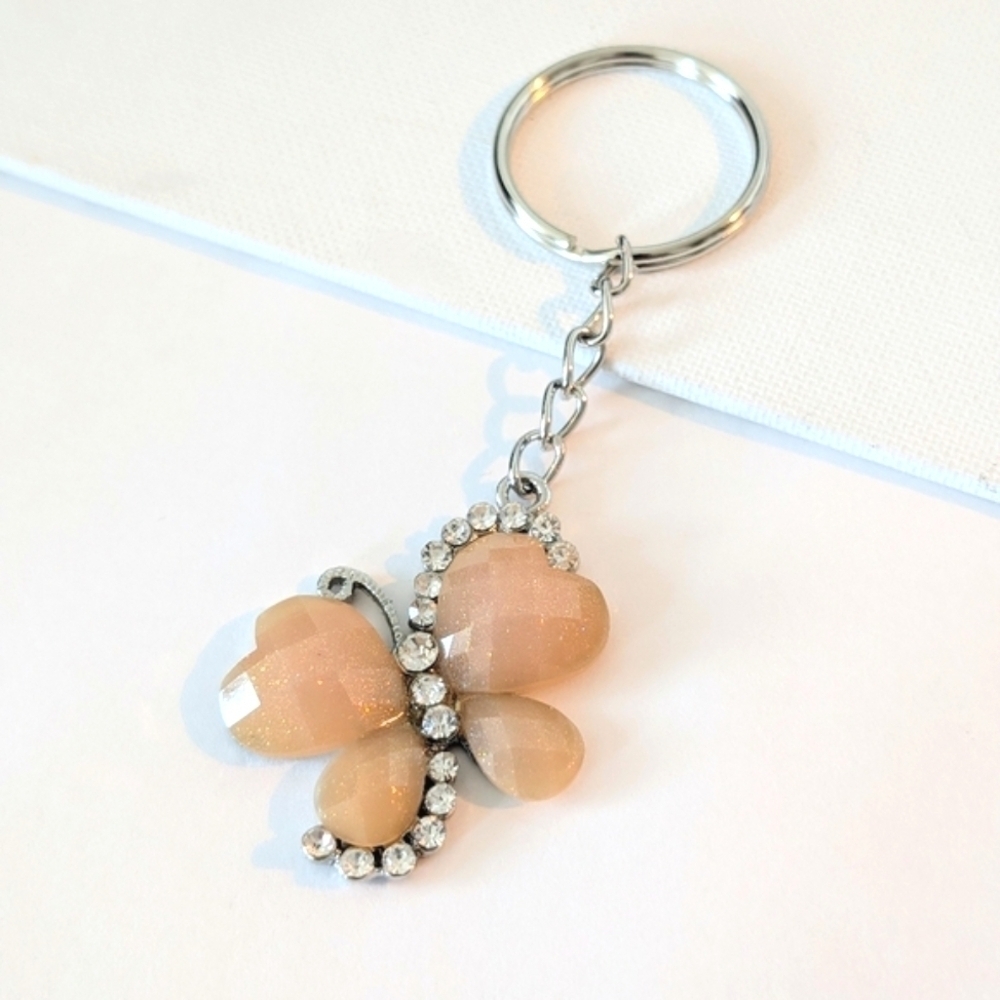 Butterfly Keychain | Handcrafted by me | with new & Recycled jewelry